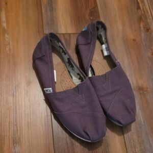 TOMS Classic Plum Canvas Slip-Ons